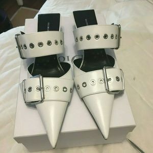 Balenciaga buckle-strap leather mules